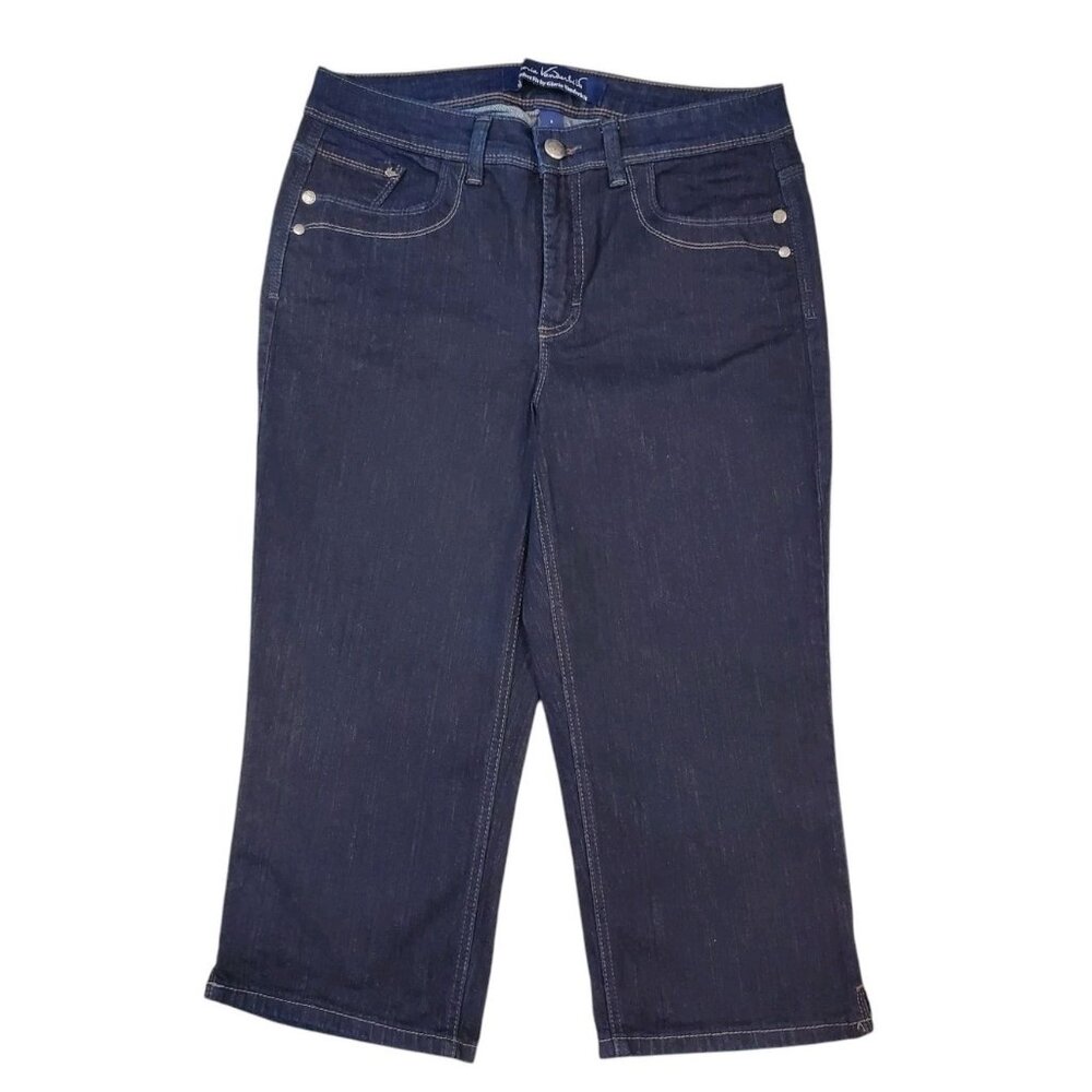 Gloria Vanderbilt Adriana Capri Jeans Womens Size 8 Dark Blue Denim